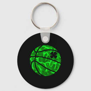 Basketbal Klaverblad Lucky Clover Ierse St. Patric Sleutelhanger