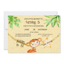 Basketbal Kleine Aap Draaien 5 Verjaardagsfeest