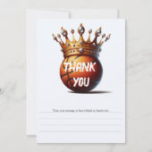Basketbal Koning Gouden Kroon Verjaardag Bedankt Kaart (Voorkant)