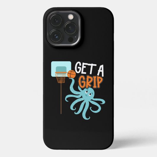 Basketbal Krijg een Grip Octopus Quote iPhone Hoesje (Achterkant)