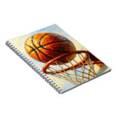 Basketbal Kunst Notitieboek - Sport Ontwerp Dagboe (Rechterzijde)
