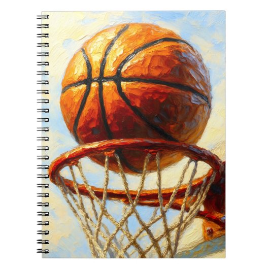 Basketbal Kunst Notitieboek - Sport Ontwerp Dagboe (Voorkant)