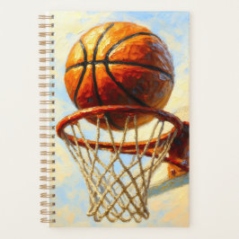 Basketbal Kunst Notitieboek - Sport Ontwerp Dagboe
