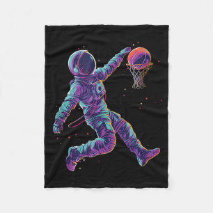 Basketbal kunstwerk Astronaut Slam Dunk Ball Playe Fleece Deken