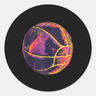 Basketbal kunstwerk Basketbal liefhebber balspeler Ronde Sticker