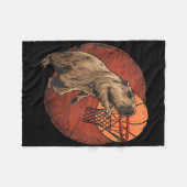 Basketbal kunstwerk Basketbal liefhebber Capybara Fleece Deken (Voorkant (Horizontaal))