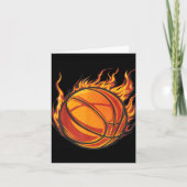 Basketbal kunstwerk Basketbal Lover Flaming Hot Dr Kaart (Voorkant)