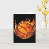 Basketbal kunstwerk Basketbal Lover Flaming Hot Dr Kaart (Gele Bloem)