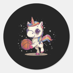 Basketbal Kunstwerk Basketbal Lover Tekening Schat Ronde Sticker