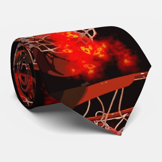 Basketbal kunstwerk nek Draag Stropdas (Opgerold)