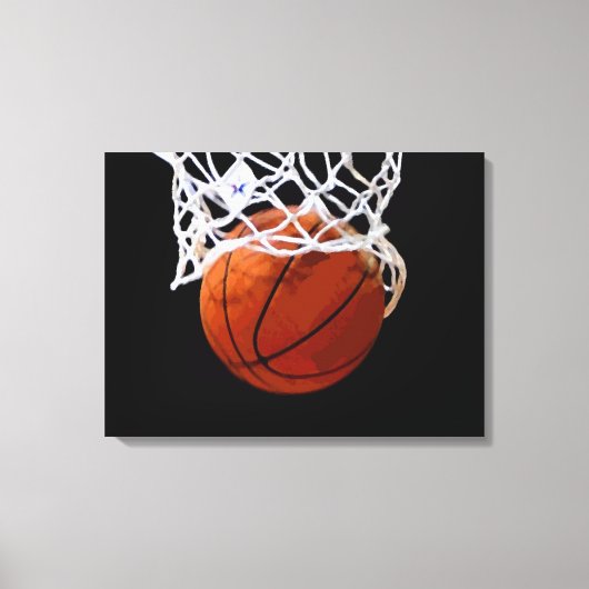 Basketbal Kunstwerk Verpakt Canvas Afdruk (Voorkant)