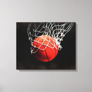 Basketbal Kunstwerk Verpakt Canvas Afdruk