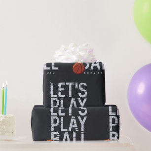 Basketbal laat bal spelen geboren om sport te winn cadeaupapier