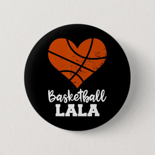 Basketbal Lala Fun Basketbal Hart Oma La La Ronde Button 5,7 Cm