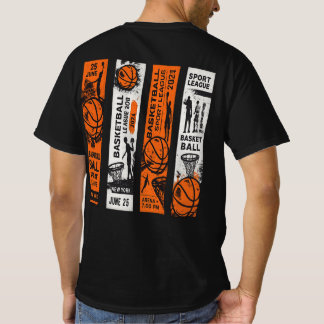 Basketbal League Achterkant Print T-shirt