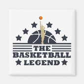Basketbal legende speler blauw en sinaasappel bal magneet (Voorkant)