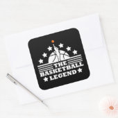 Basketbal legende speler wit sinaasappel bal vierkante sticker (Envelop)