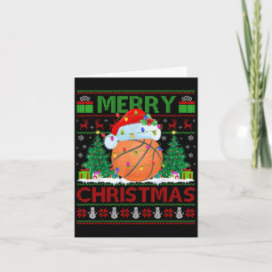 Basketbal lelijke kersttrui Srts Speler Licht Kaart