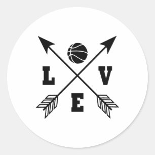 Basketbal Liefde 2 Ronde Sticker