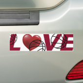 Basketbal liefde bumper en ijsborst sticker (Op auto)