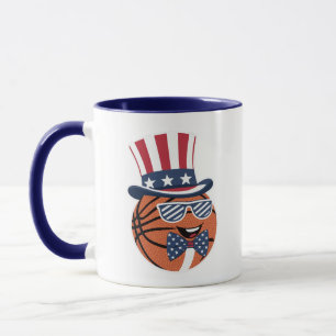 Basketbal Liefhebber USA Vlag Patriotisch Basketba Mok