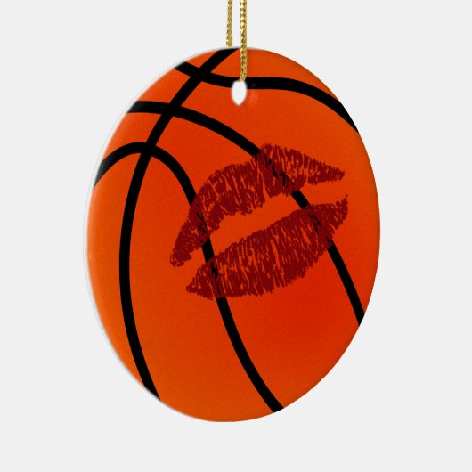 basketbal lieveling met meerdere berichten ornamen keramisch ornament (Rechts)