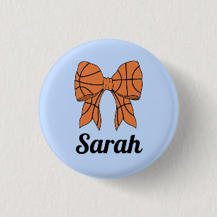 Basketbal linten boog aangepaste knop ronde button 3,2 cm