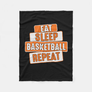 Basketbal Lover Eet Slaap Basketbal Herhaal Fleece Deken