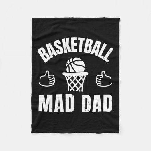 Basketbal Mad Dad Fleece Deken (Voorkant)