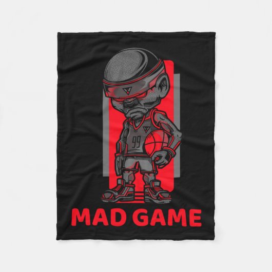 Basketbal Mad spel rood en grijs Fleece Deken (Voorkant)