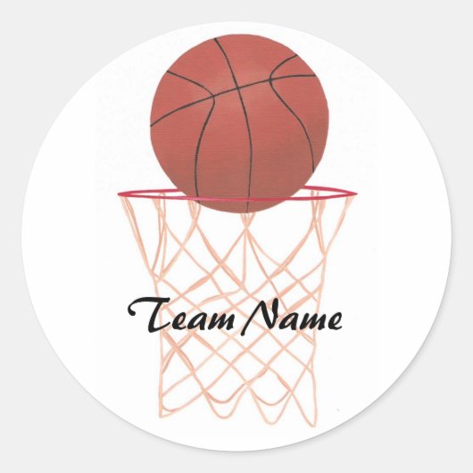 Basketbal maken van de mand, Team Naam stickers (Voorkant)