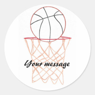 Basketbal maken van de mand Uw bericht stickers