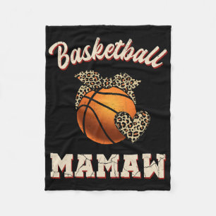 Basketbal Mamaw Bandana Leopard hart fans moeder Fleece Deken