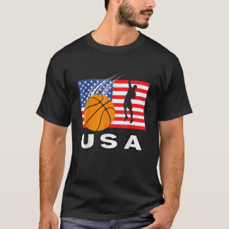 Basketbal Mannen s Team American Flag Basketbal in T-shirt