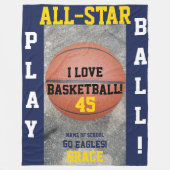 Basketbal Marine Team Gepersonaliseerde Fleece Dek (Voorkant)