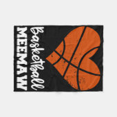 Basketbal Meemaw Fun Basketbal Hart Oma Mee Fleece Deken (Voorkant (Horizontaal))