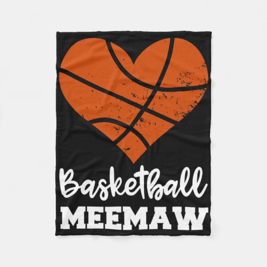 Basketbal Meemaw Fun Basketbal Hart Oma Mee Fleece Deken (Voorkant)