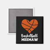 Basketbal Meemaw Fun Basketbal Hart Oma Mee Magneet (Voorkant / Achterkant)