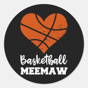 Basketbal Meemaw Fun Basketbal Hart Oma Mee Ronde Sticker