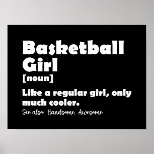 Basketbal Meisje Grappige Woordenboek Definitie Poster