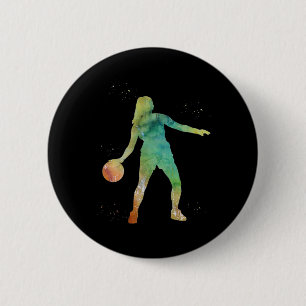 Basketbal Meisje Spelen Ronde Button 5,7 Cm