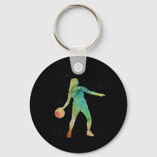 Basketbal Meisje Spelen Sleutelhanger
