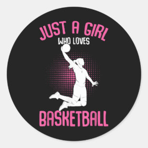 Basketbal Meisje Vrouwen Ronde Sticker