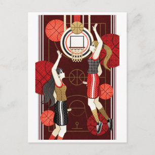 Basketbal meisjes (remake) briefkaart