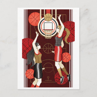 Basketbal meisjes (remake) briefkaart