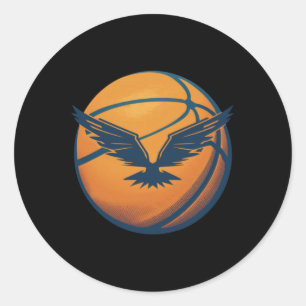 Basketbal met adelaar ronde sticker