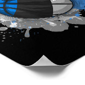 Basketbal met de vlag van Estland Poster (Hoek)