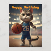 "Basketbal met een portie kattigheid" verjaardag Briefkaart (Voorkant)