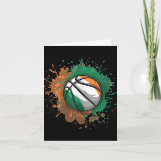 Basketbal met Ierse vlag Tanktop Kaart (Voorkant)
