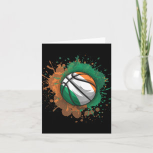 Basketbal met Ierse vlag Tanktop Kaart